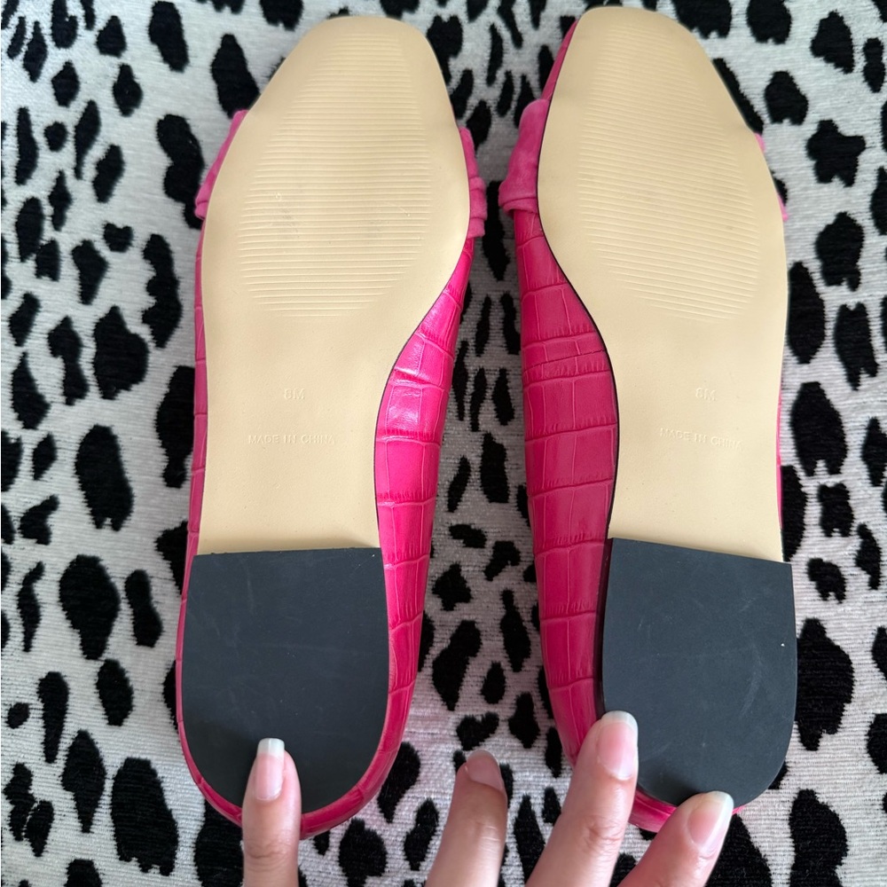 Hot Pink Croc-Embossed Talbots Women's Loafers Size 8M - Picture 14 of 14